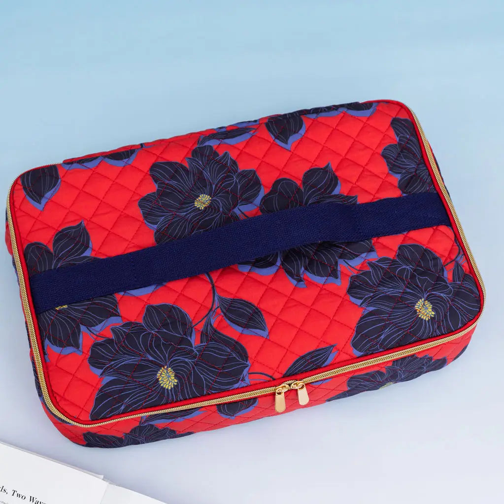 Red Floral Casserole Carrier