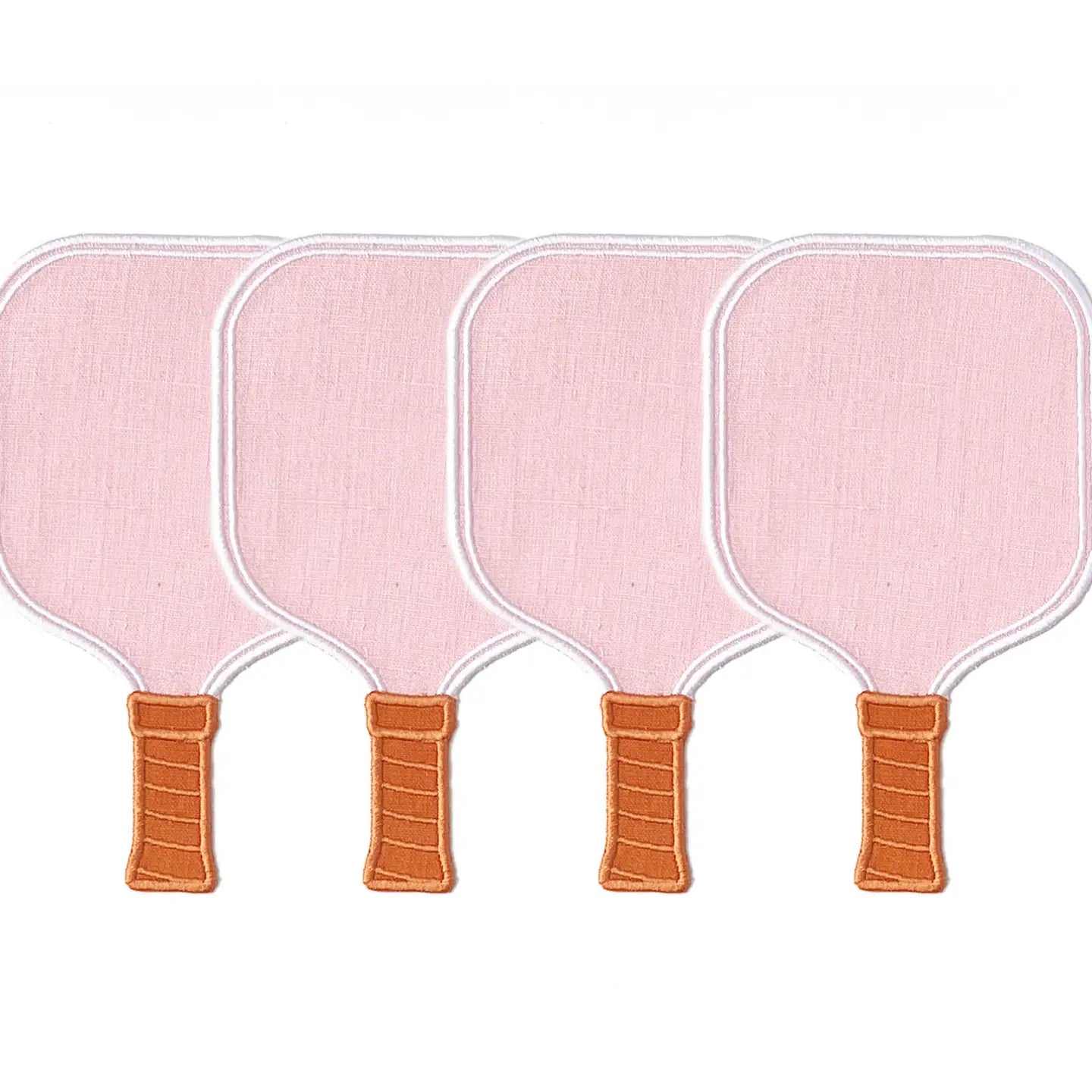 Pink Pickleball Paddle Linen Cocktail Napkins - Set of 4