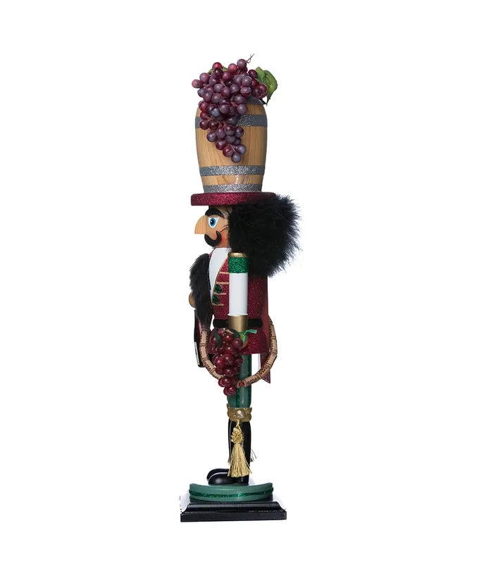 18.9" Wine Barrel Hat Nutcracker