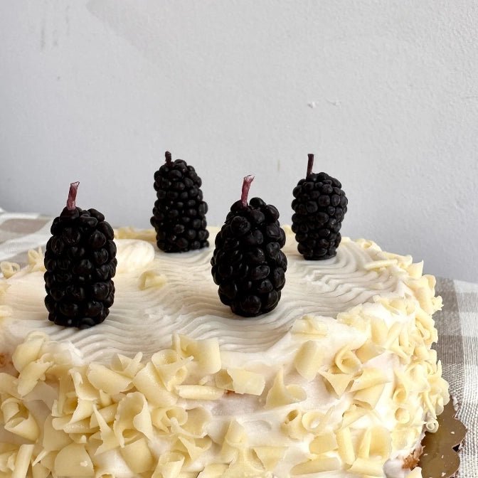 Blackberry Beeswax Birthday Candles, Set of 5