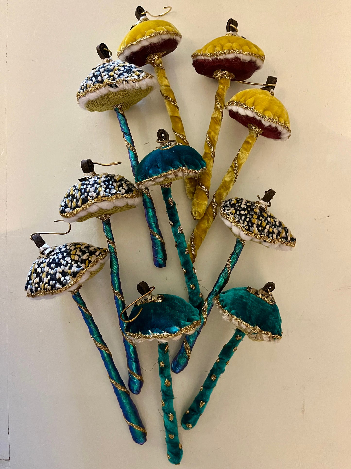 Velvet Mushroom Ornament