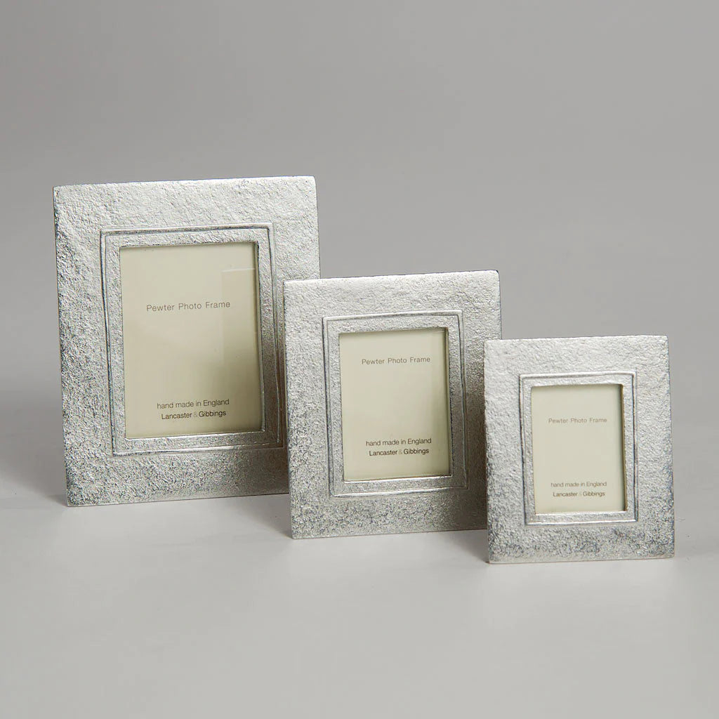 Raised Line Hand Cast Pewter Photo Frame, Medium, 2.7" x 3.1"