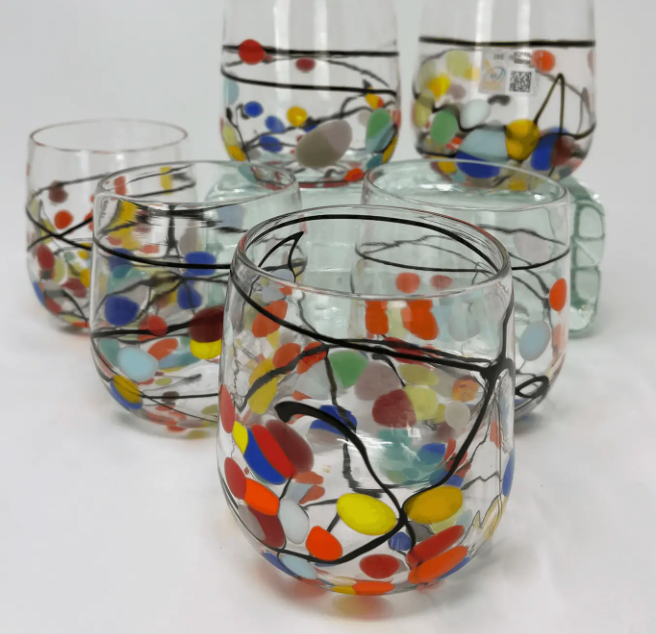 Picasso Stemless Murano Wine Glasses