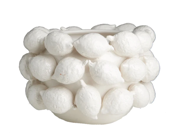 Ceramic Lemon Planter, White