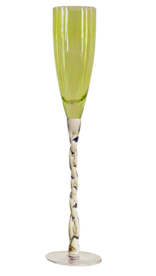 Adriana Champagne Glass, Green