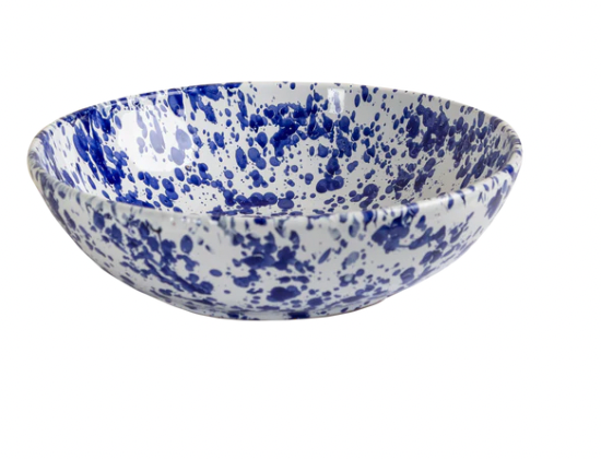 Blue Splatter Serving Bowl