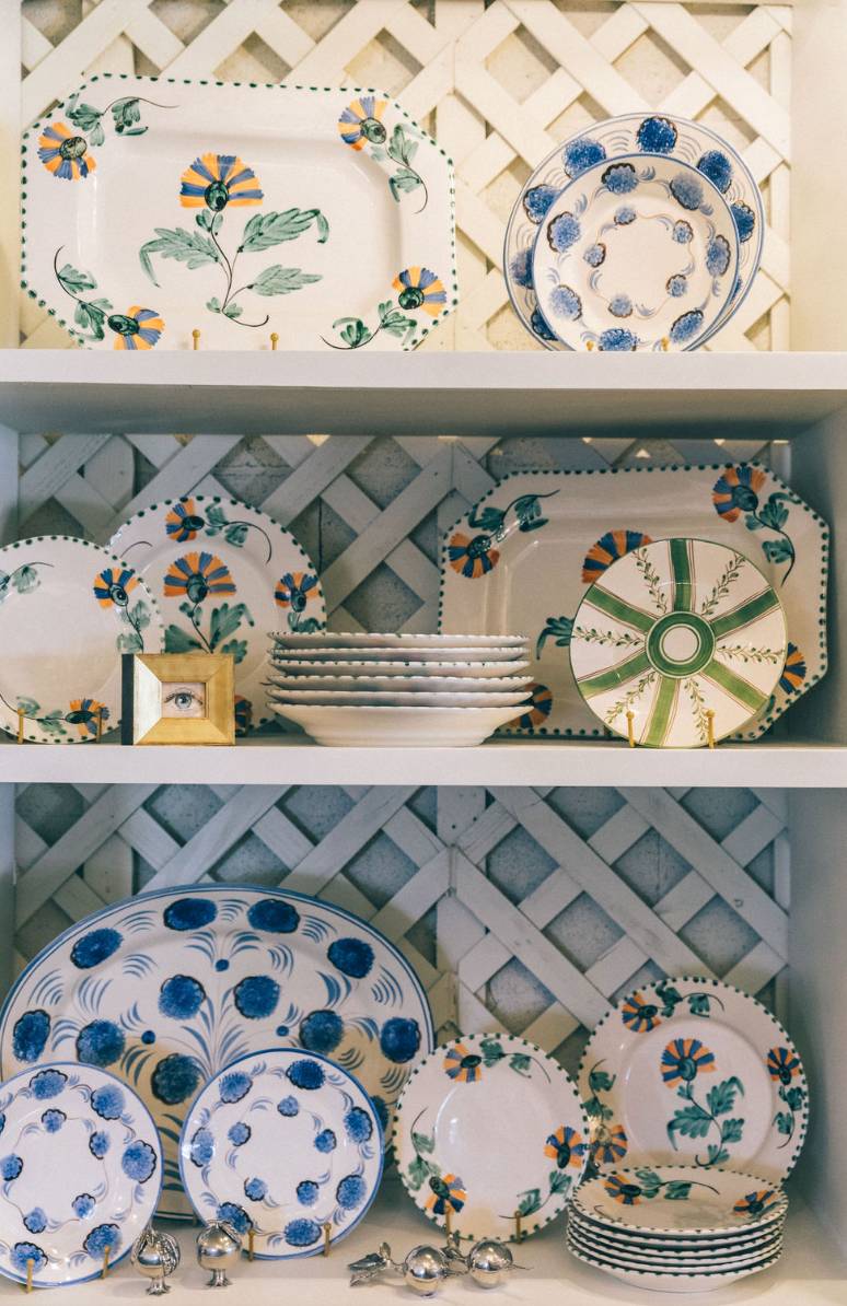 Blue Flower Oval Serving Bowl