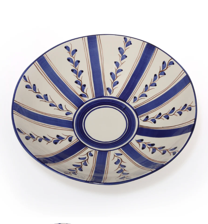 Blue Stripe Serving Bowl
