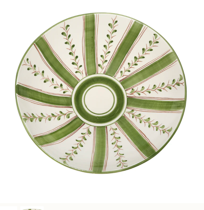 Olive Stripe Serving Bowl