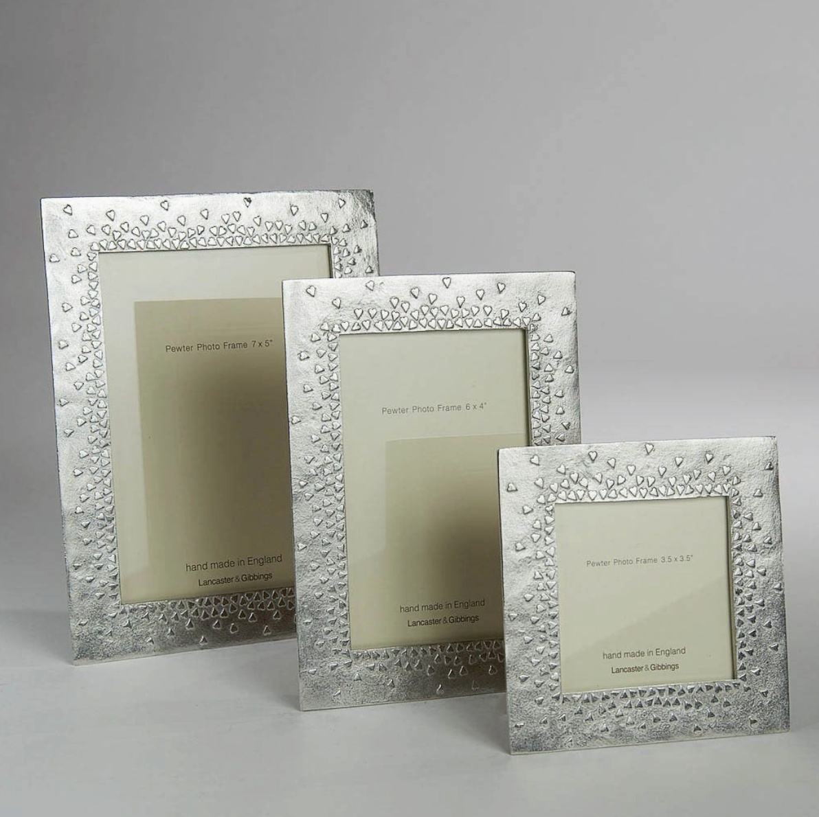 Floating Hearts Pewter Photo Frame