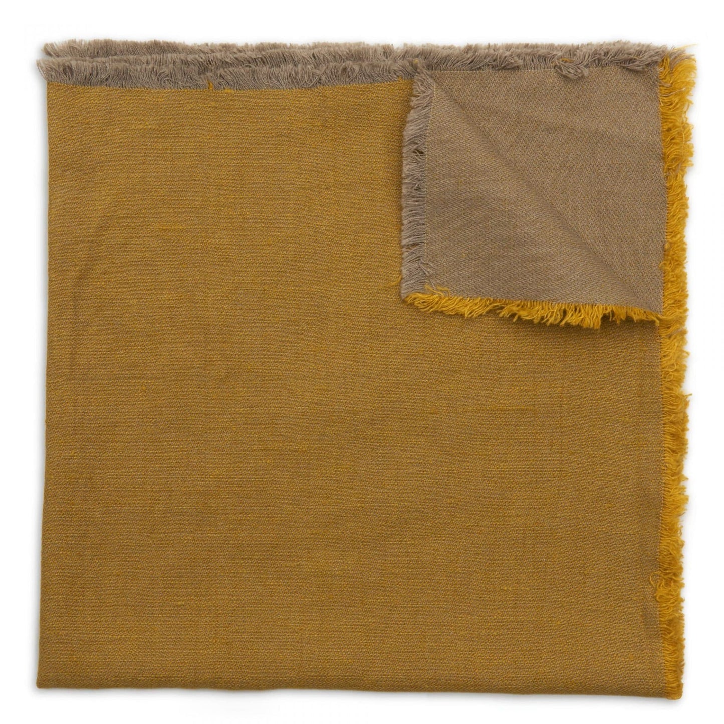 Washed Fringe Napkin, Mustard