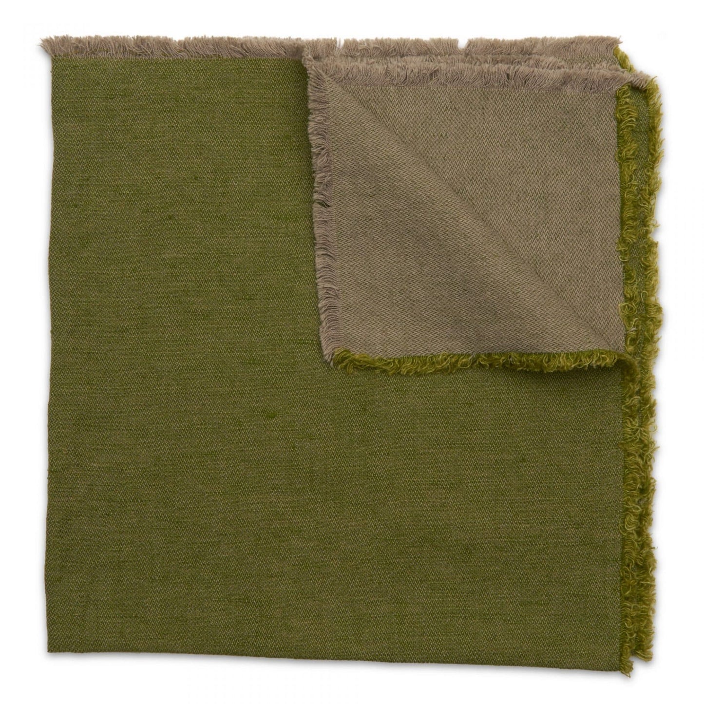 Washed Fringe Napkin Olive