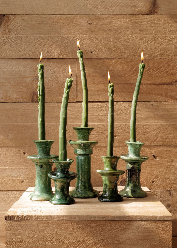 Asparagus Beeswax Candle, Set of 2