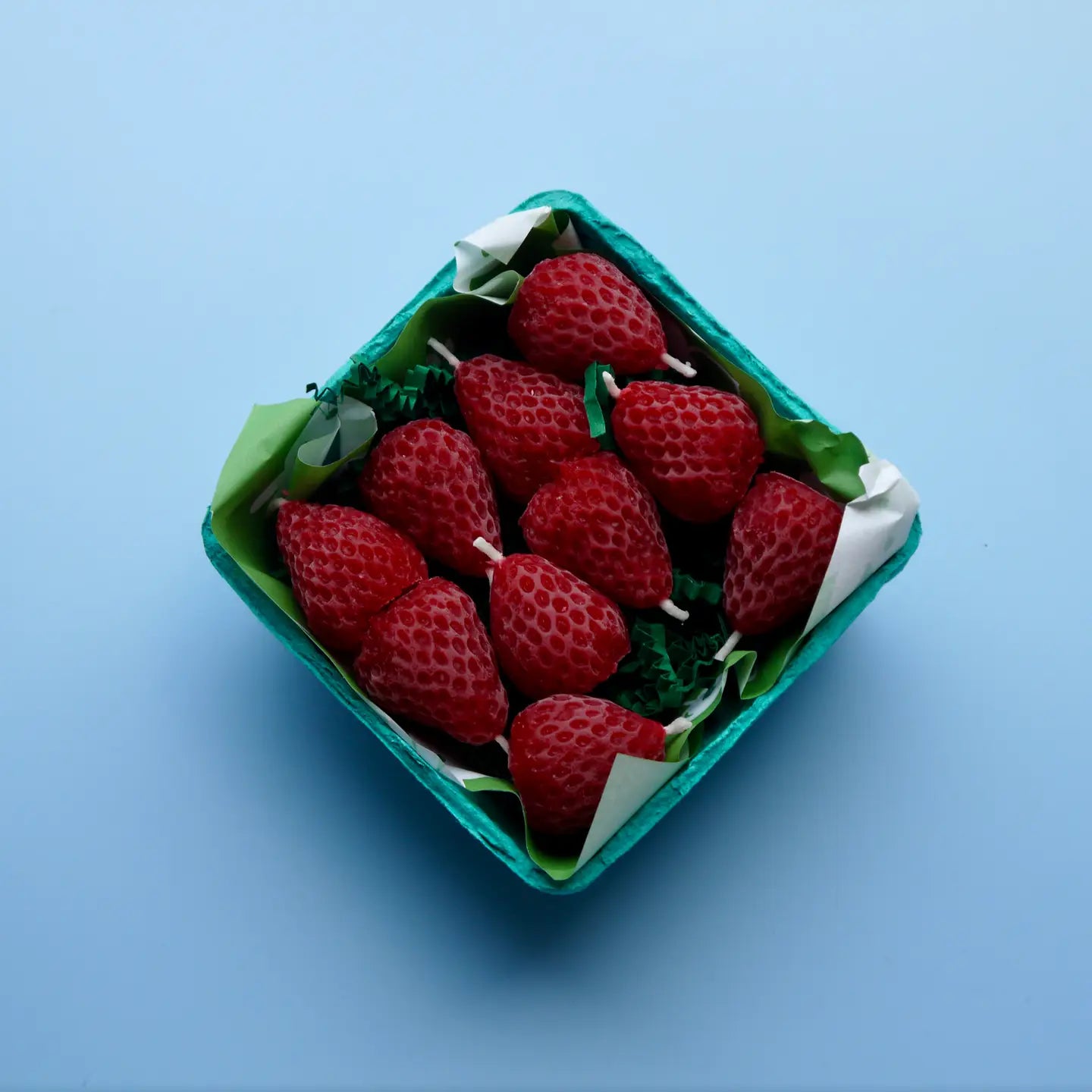 Strawberry Beeswax Birthday Candles, Set of 5