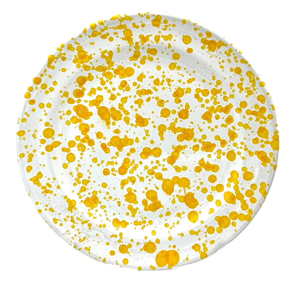 Yellow Splatter Dinner Plate