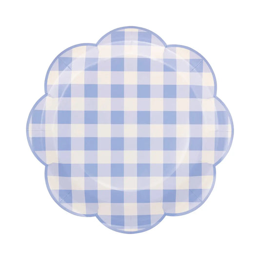 Blue Gingham Paper Plate