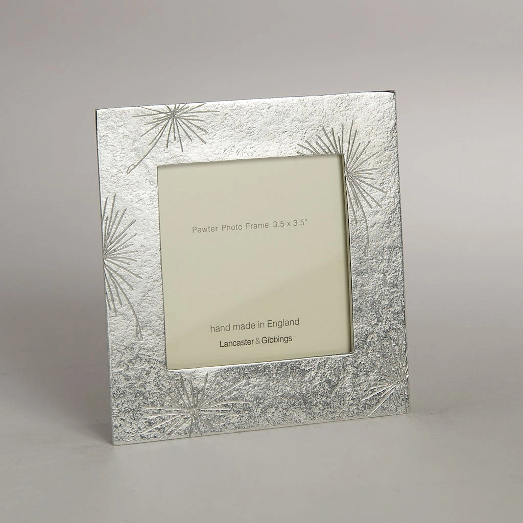 Scratched Flowers Hand Cast Pewter Photo Frames