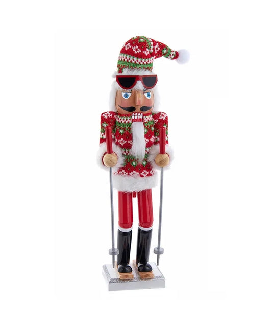 15" Wooden Ski Santa Nutcracker