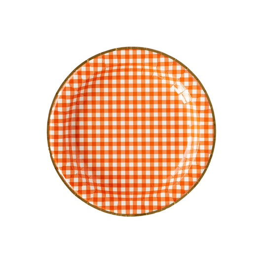 Harvest Orange Gingham Plate
