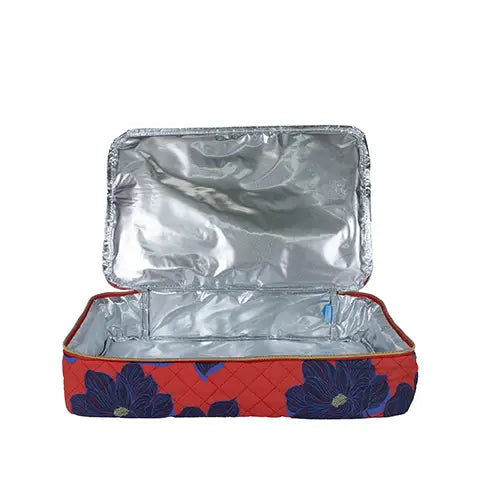 Red Floral Casserole Carrier