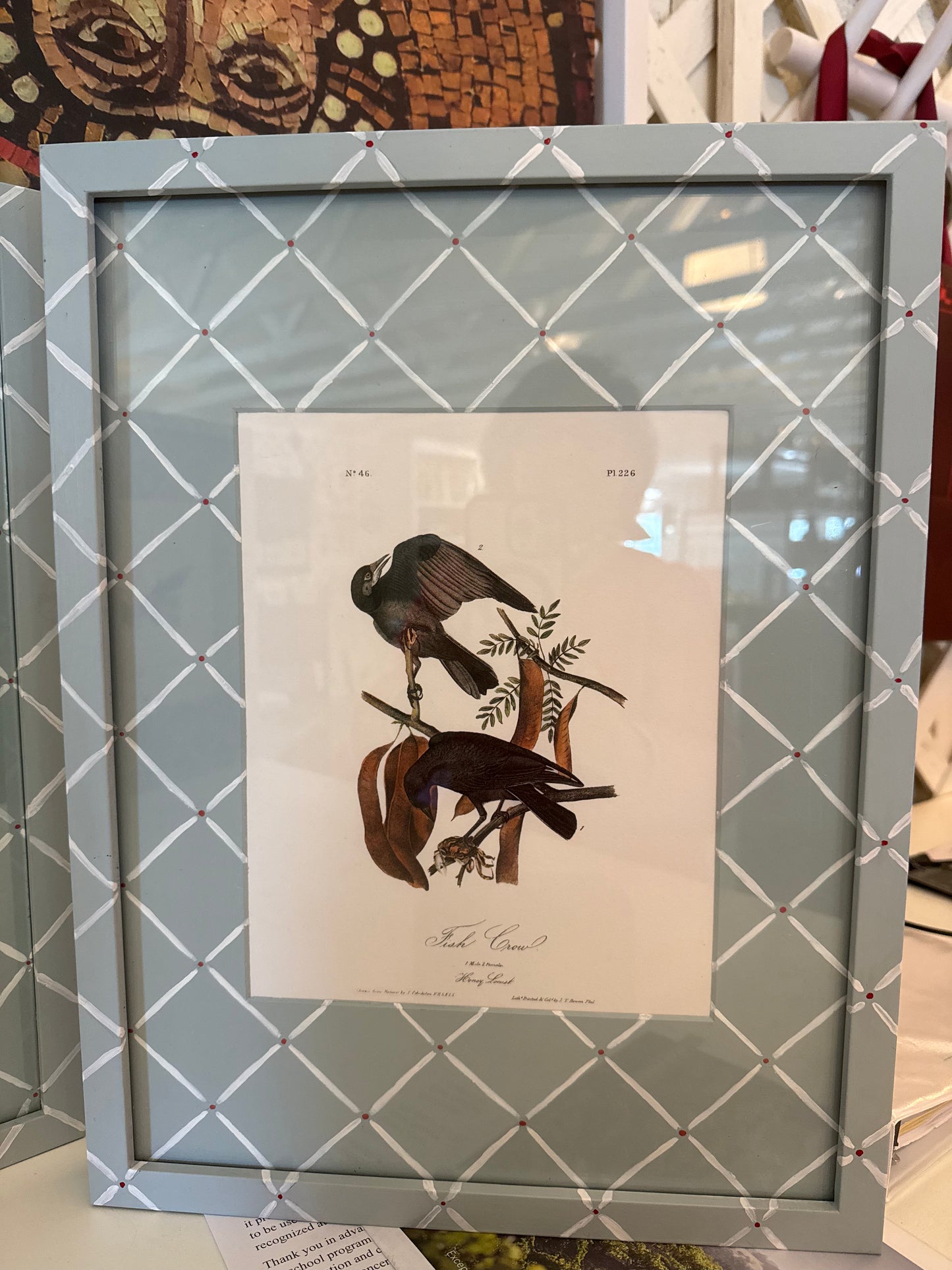Bird Print Painted Frame