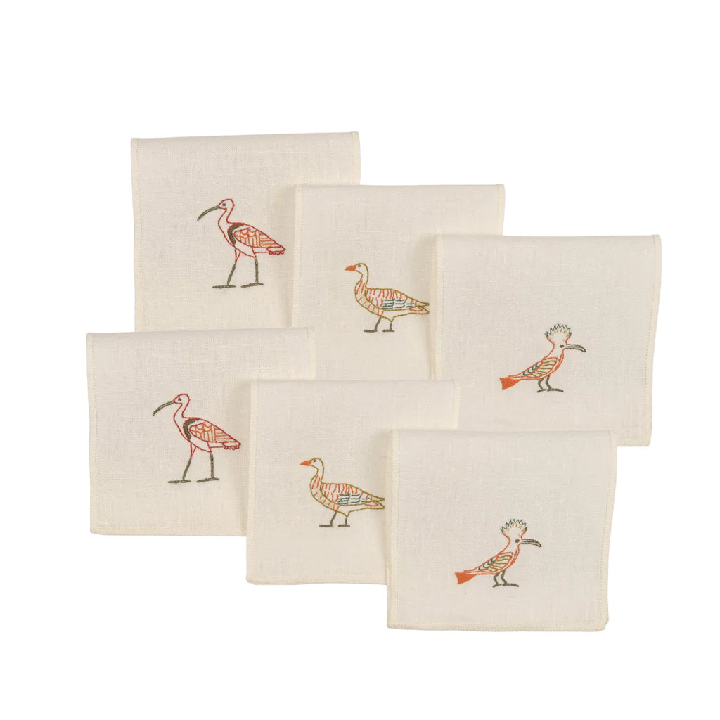 Birds Cocktail Napkin, Set of 6