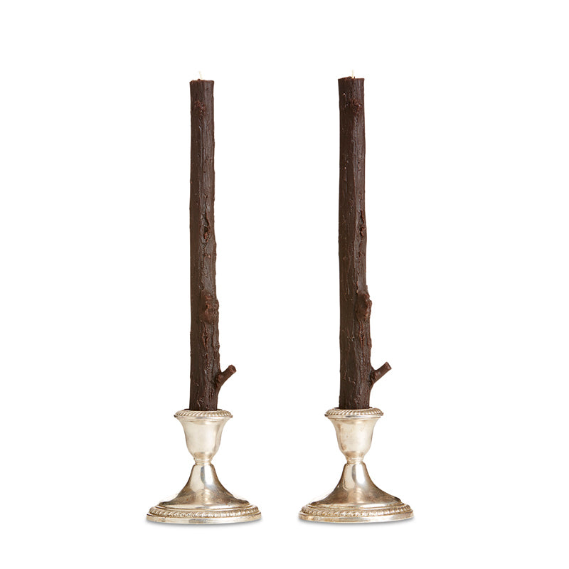 Cedar Stick Candles, Pair