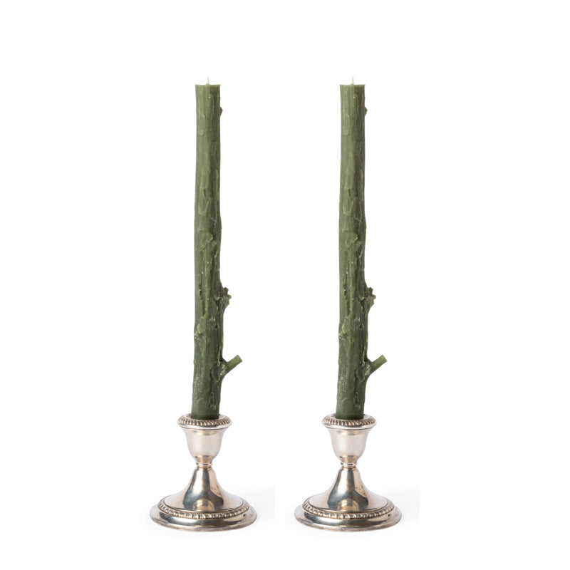 Cedar Stick Candles, Pair