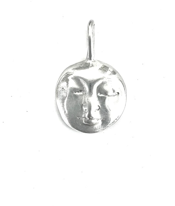 Moon Buddha Charm, Silver