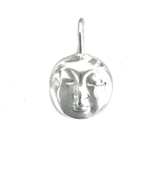 Moon Buddha Charm, Silver
