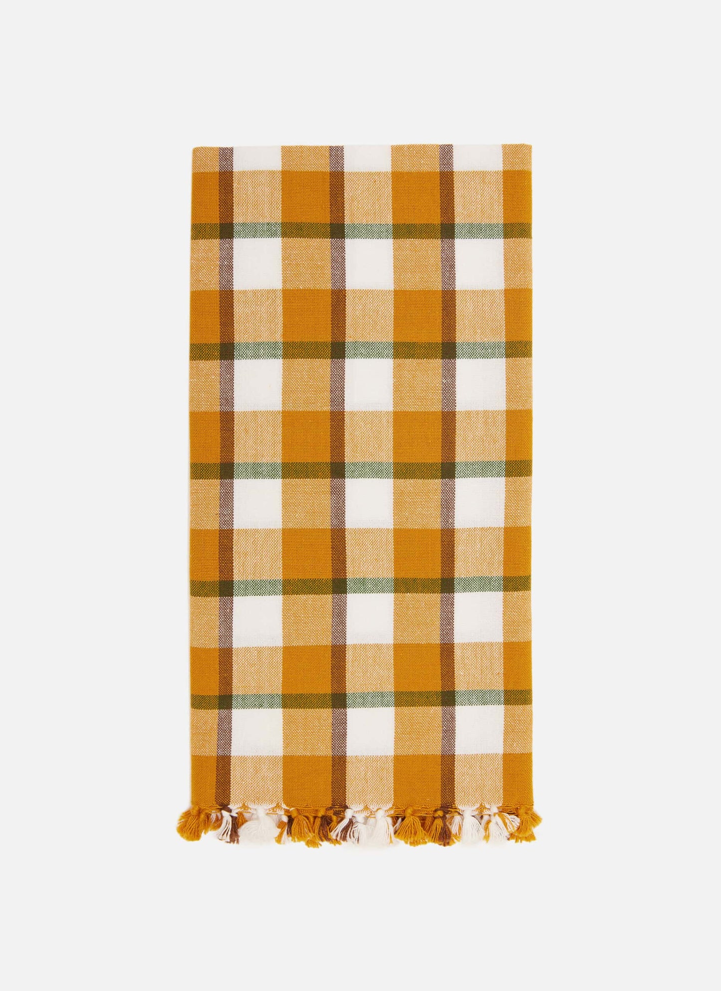 Harvest Plaid Goldenrod Tea Towel