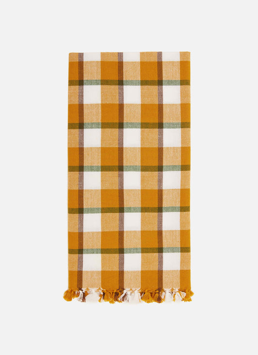 Harvest Plaid Goldenrod Tea Towel