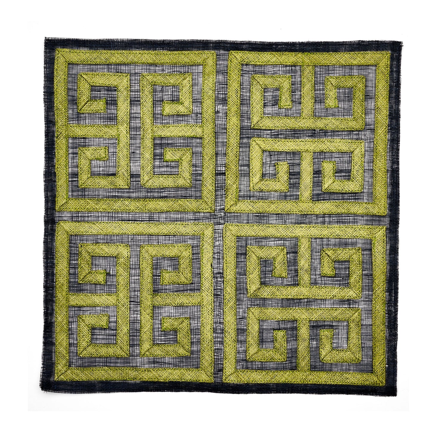 Greek Key Square Placemat, Navy