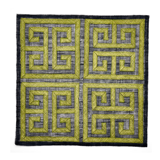 Greek Key Square Placemat, Navy
