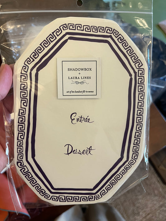 Shadowbox Paper Menu
