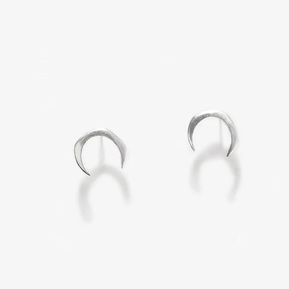 Luna Moon Earrings, Silver