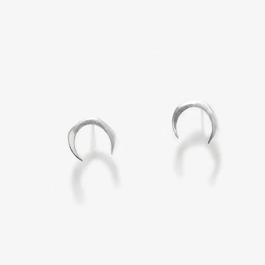 Luna Moon Earrings, Silver