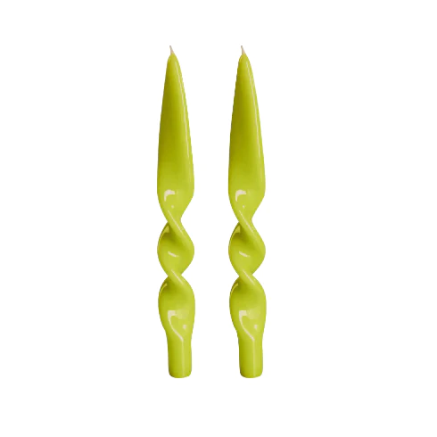 Lacquered Twist Taper Candle (Set of 2)