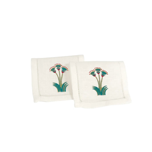 Jade Nile Lotus Cocktail Napkin, Set of 6