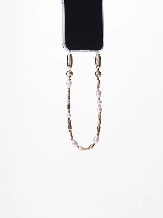 Banded Wristlet / Pearl + Gold