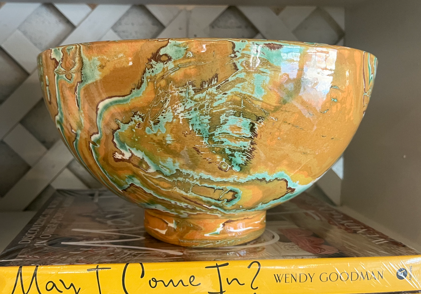 Marabled Salad Bowl Orange