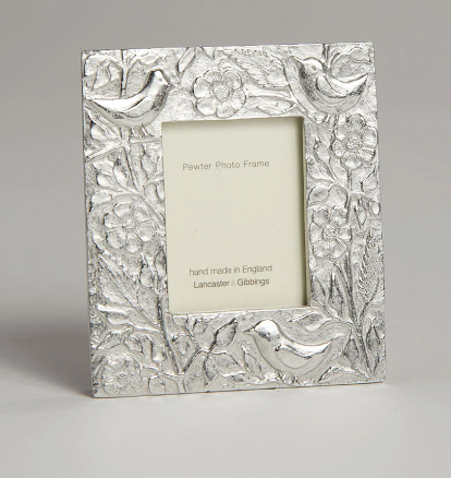 Birds Mini Pewter Photo Frame, 2.8" x 3.2"