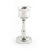 Pewter Taper Candle Holder - Tall Thin Silver