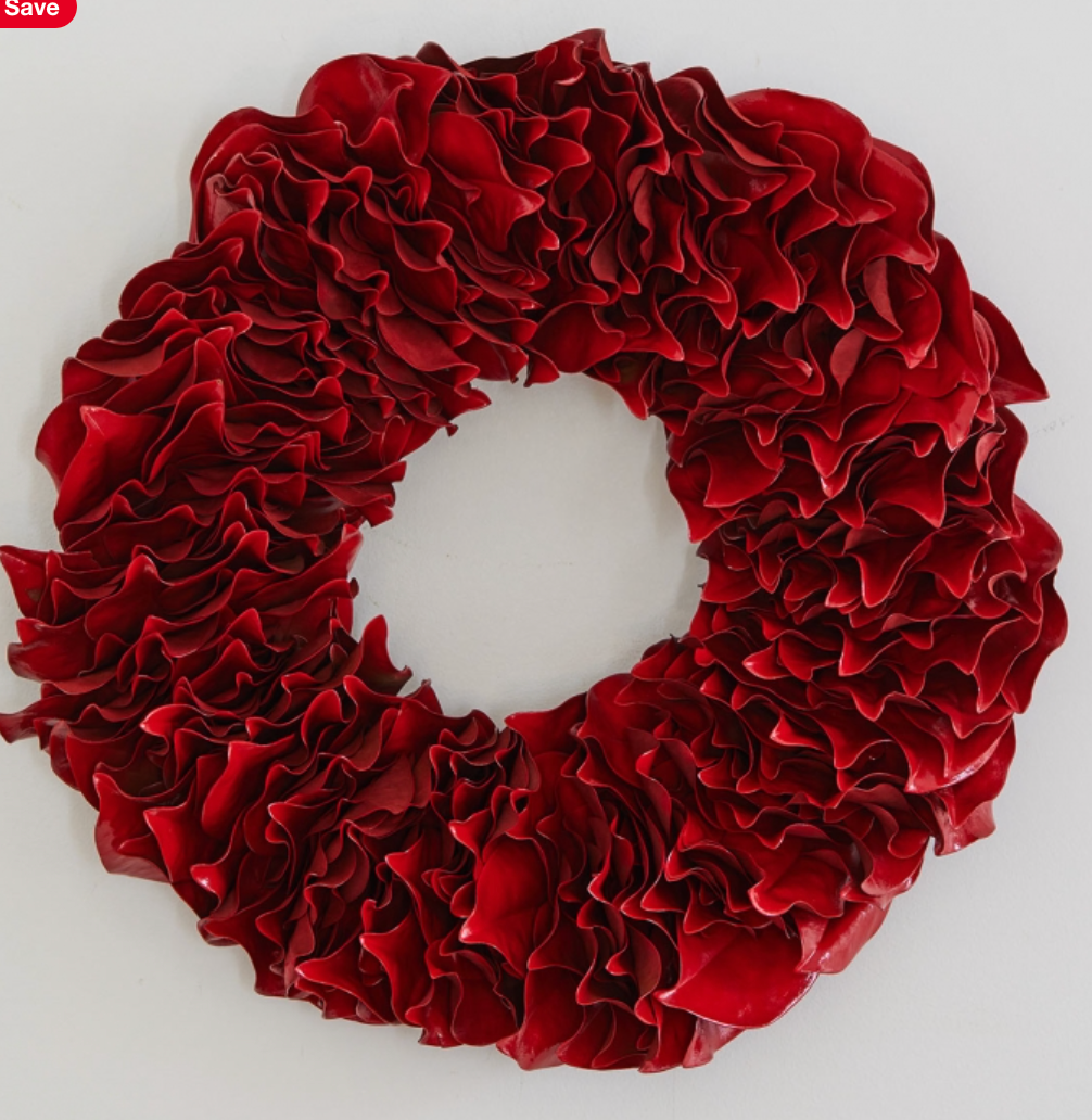 Red Lacquer Wreath 18”