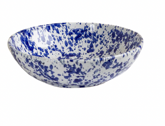 Blue Splatter Serving Bowl