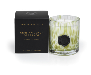 Small Box Sicilian Lemon Bergamot Candle, AG Opal Glass