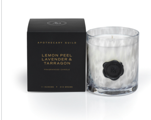 Small Box Lemon Peel, Lavender & Tarragon Candle, AG Opal Glass