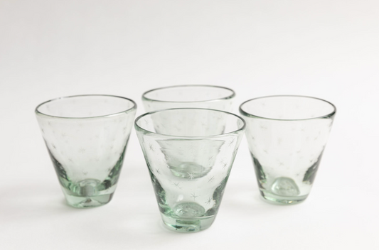 Etched Star Triple Threat Glasses, Set of 4