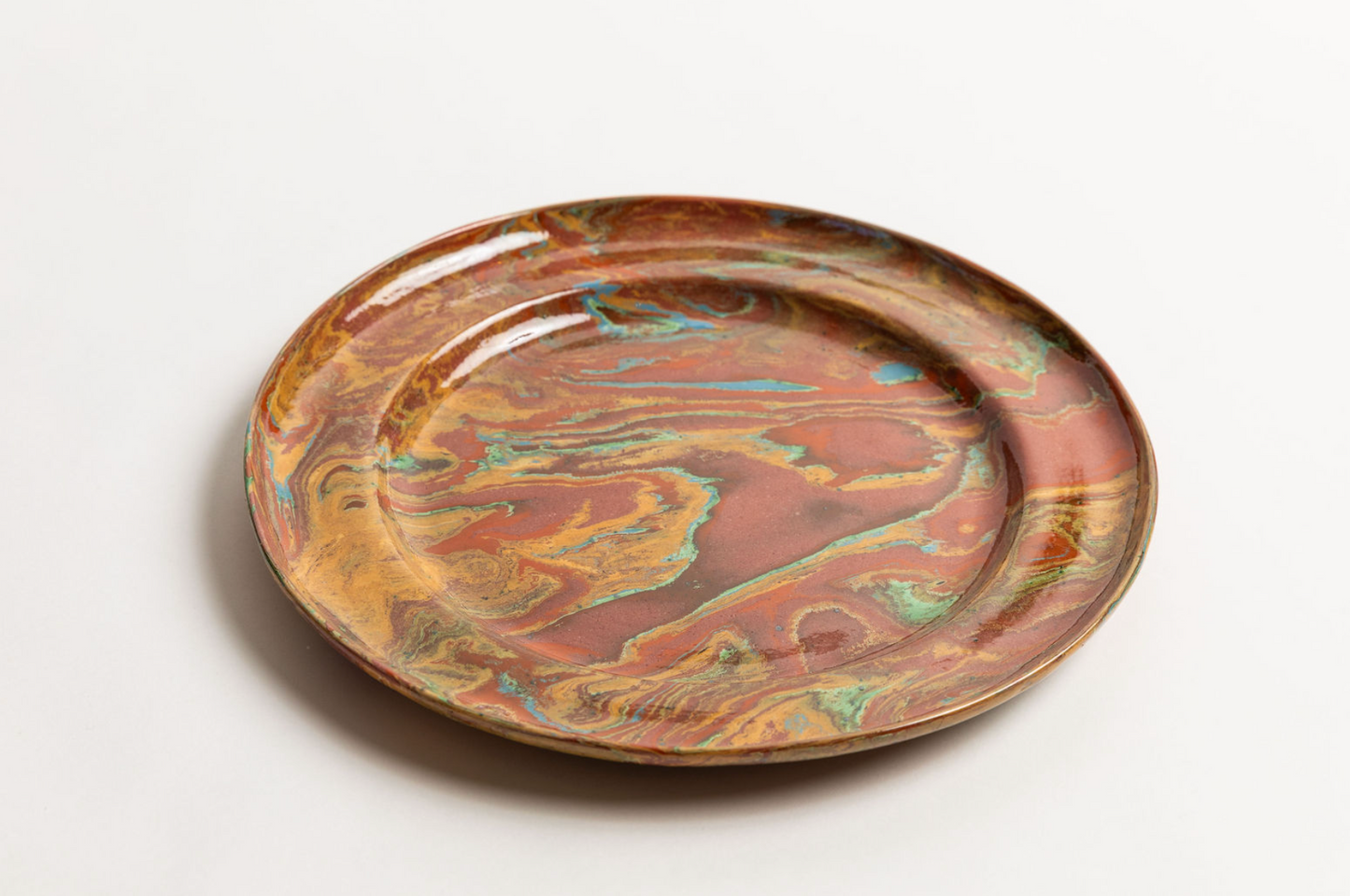 Marbled Red Round Dish
