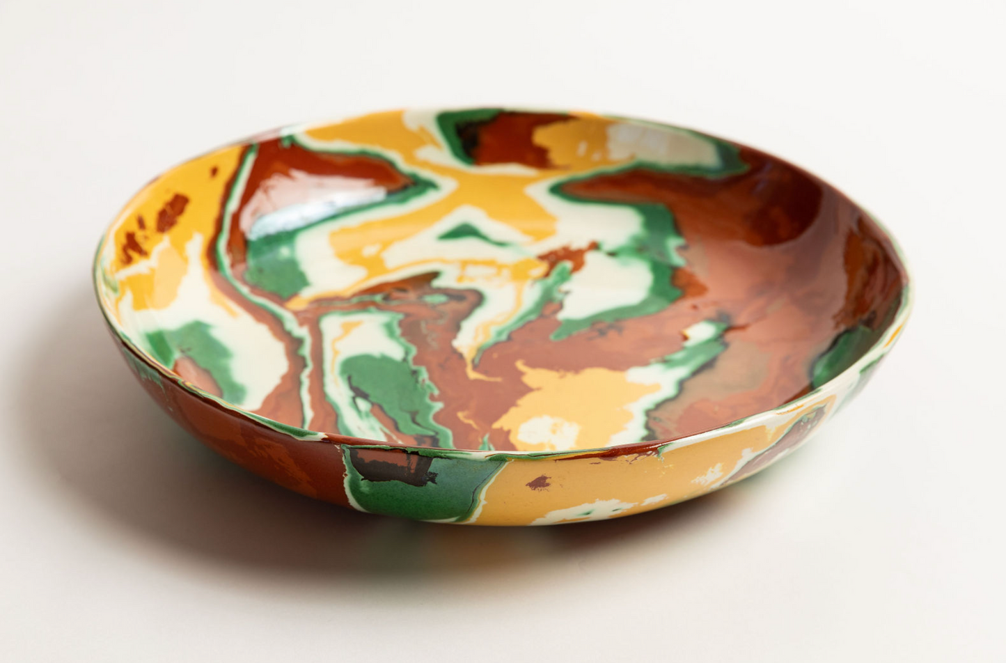 Marbled Rust Large Fruit Bowl